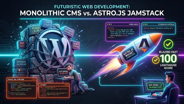 Jamstack vs WordPress: Por que Blogs Técnicos Estão Adotando Astro.js e Tailwind CSS